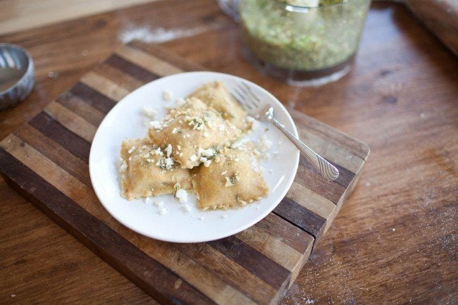 Brussel Sprout, Fig, and Ricotta Ravioli