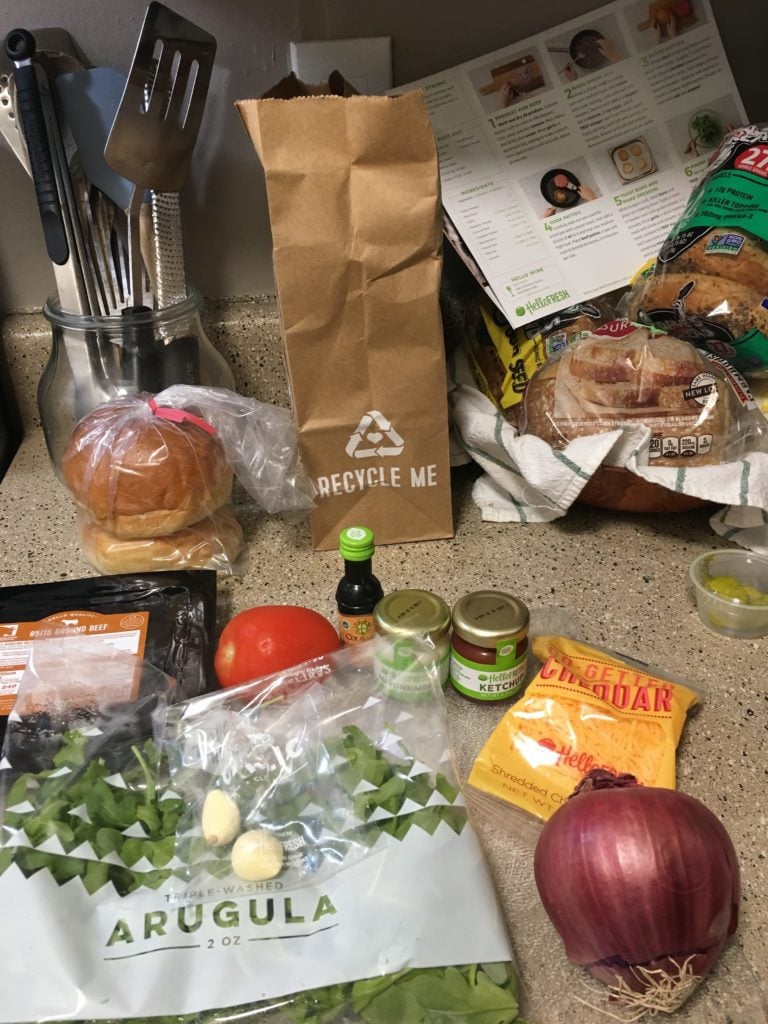 Bag of ingredients on a table