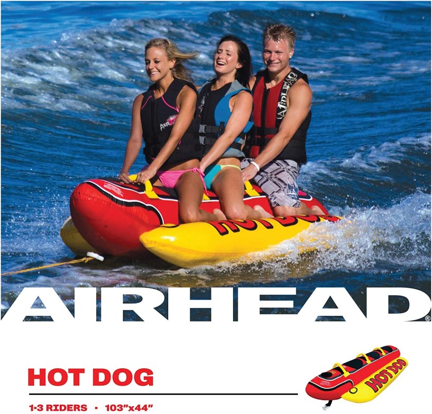 Airhead Hot Dog | 1-5 Rider Towable Tube for Boating