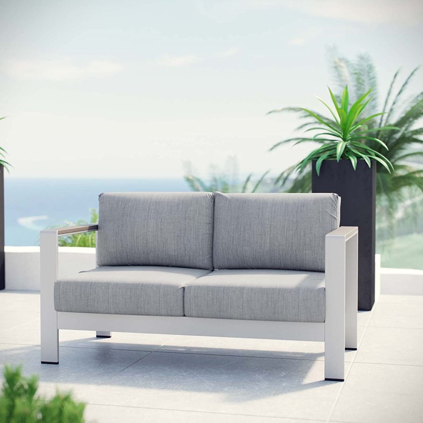 Modway Shore Aluminum outdoor loveseat