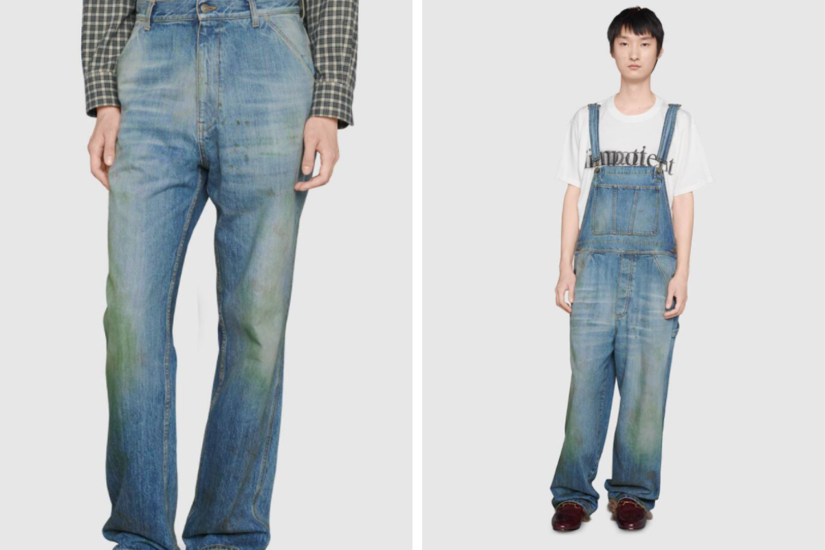 Gucci Debuts $1,200 Jeans Designed with Grass Stains Around the Knees