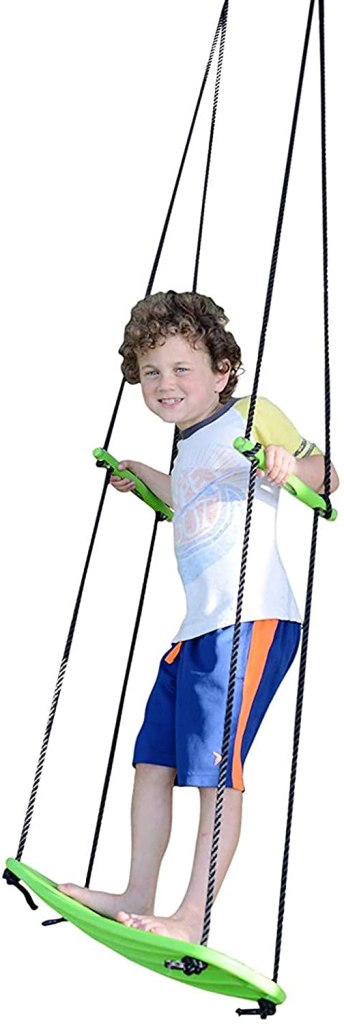 Swurfer Kick Stand Up Surfing Tree Swing Outdoor Swings for Kids Up to 150 Lbs - Hang from Up to 10 Feet High - Includes 24" SwingBoard, UV Resistant...