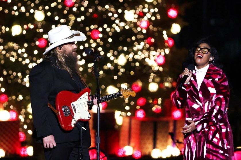 Chris Stapleton, H.E.R Perform Duet at National Christmas Tree Lighting