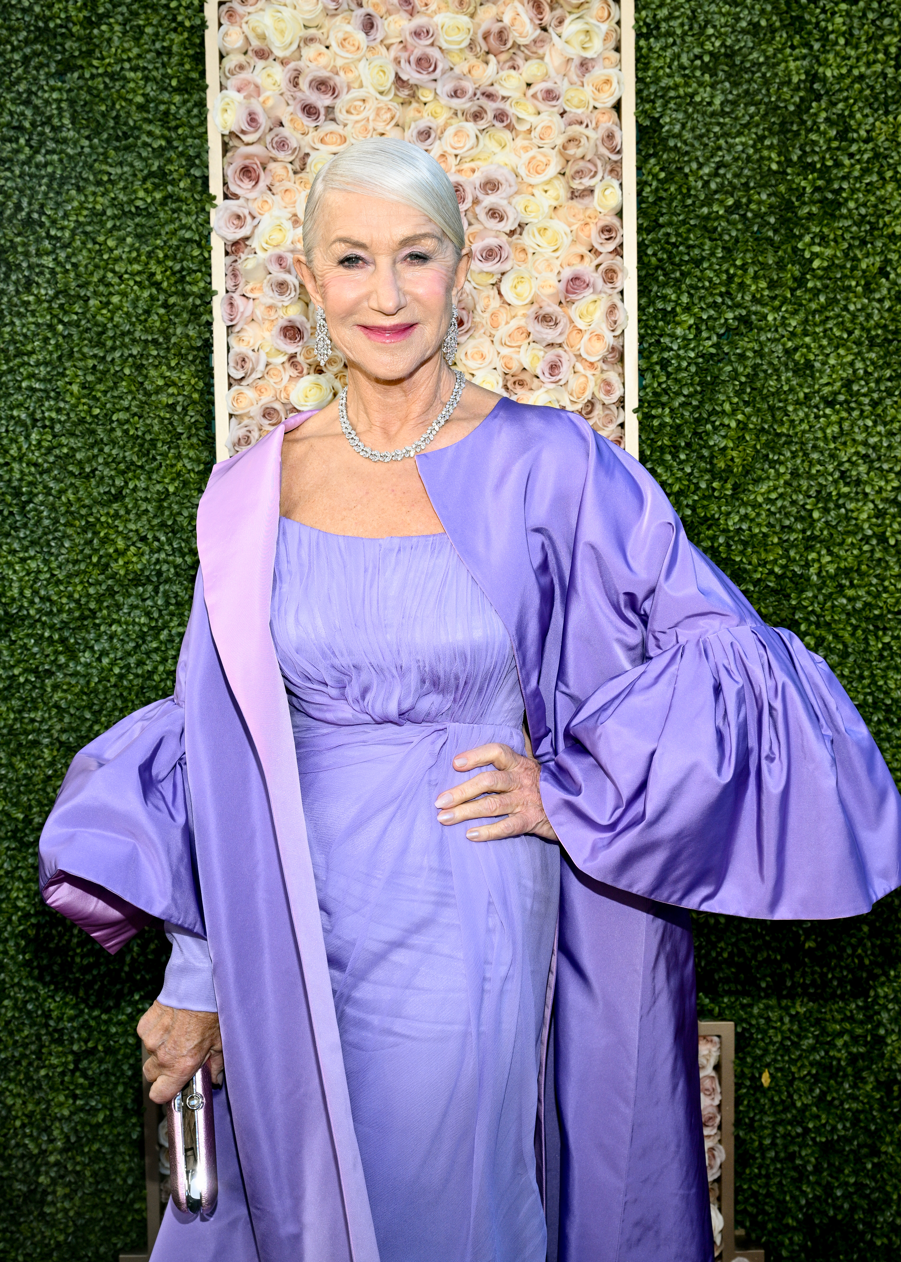 Helen Mirren Turns Heads In Purple On 2024 Golden Globes Red Carpet   GettyImages 1908159566 1 