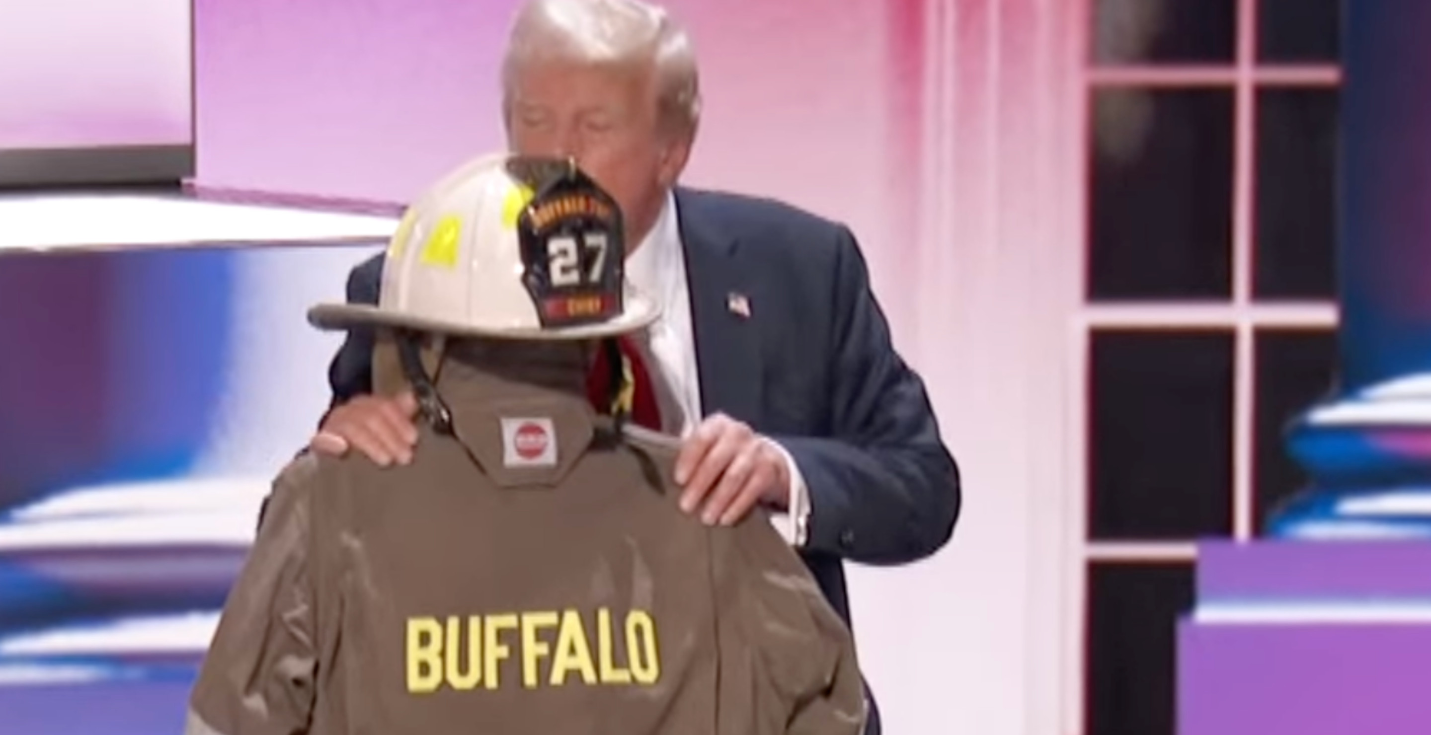 Donald Trump Kisses Helmet Of Firefighter Who Died At Rally In Emotional Display