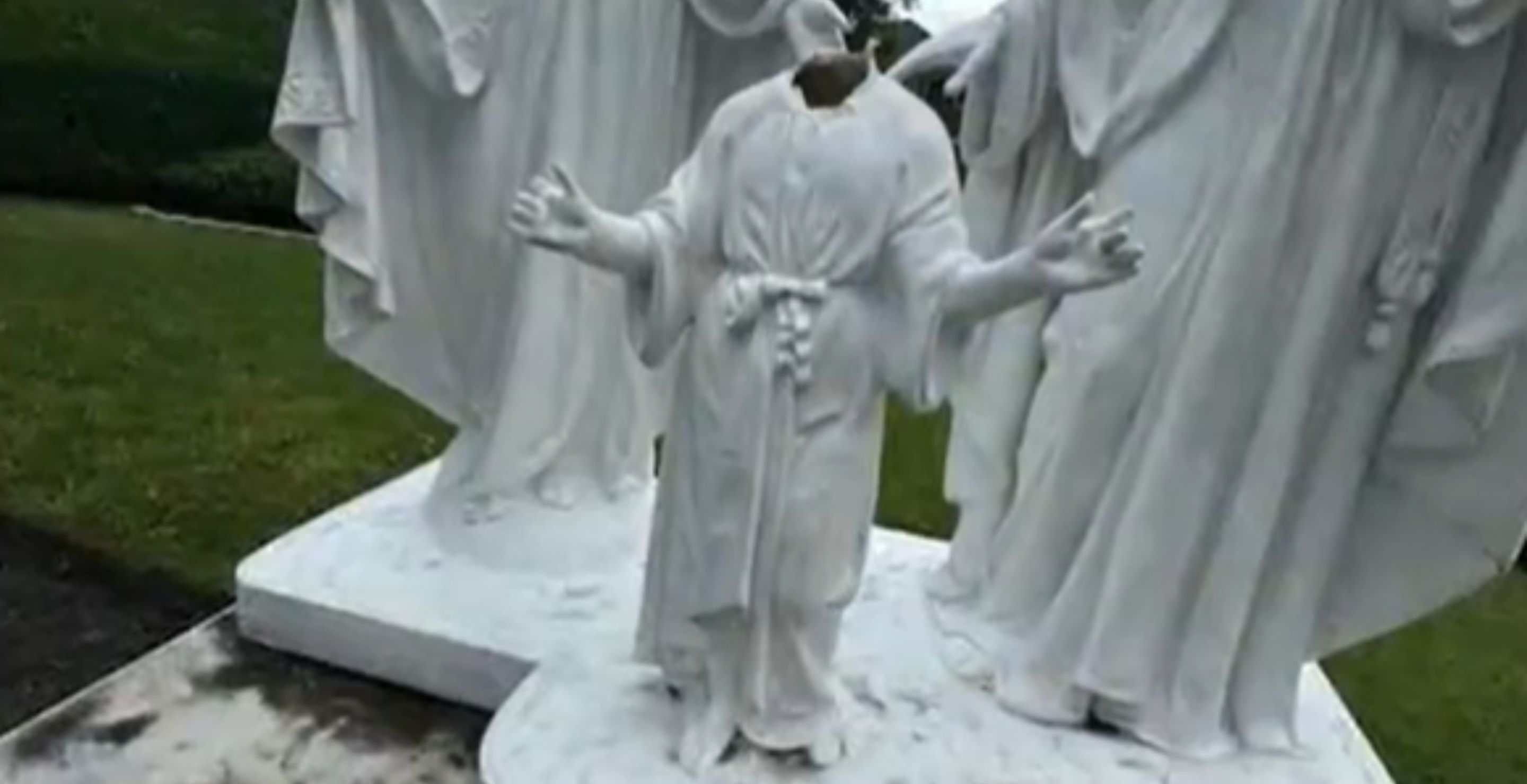 Vandal Beheads A Statue Of Jesus At New York Church