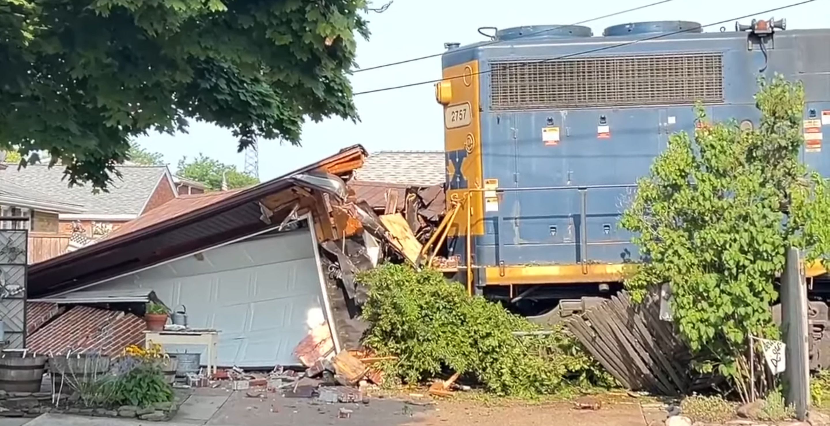 Video Shows Devastating Destruction After Train Derails And Crashes Into New York Home
