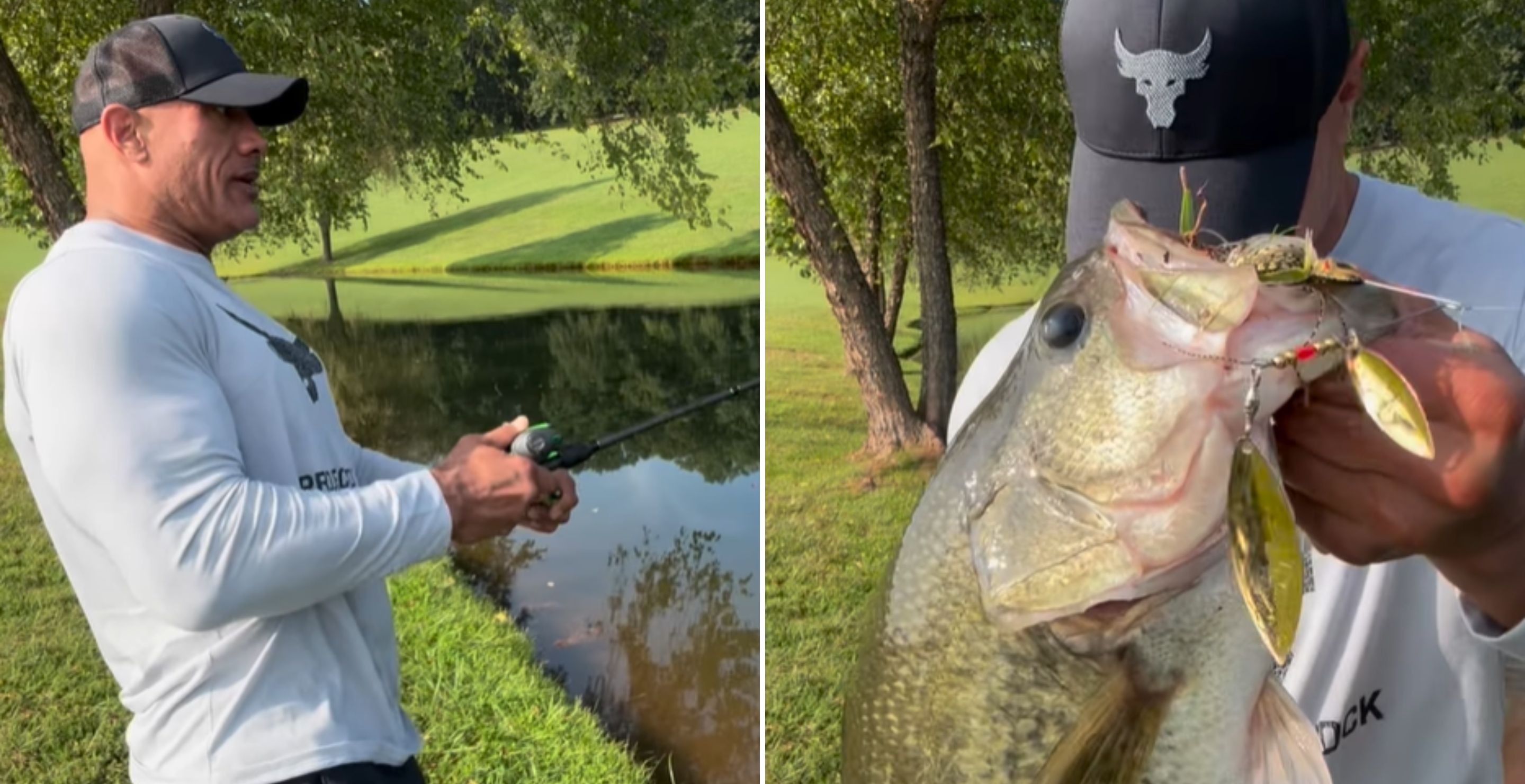 The Rock Belts A Merle Haggard Classic While Catching A Massive Bass