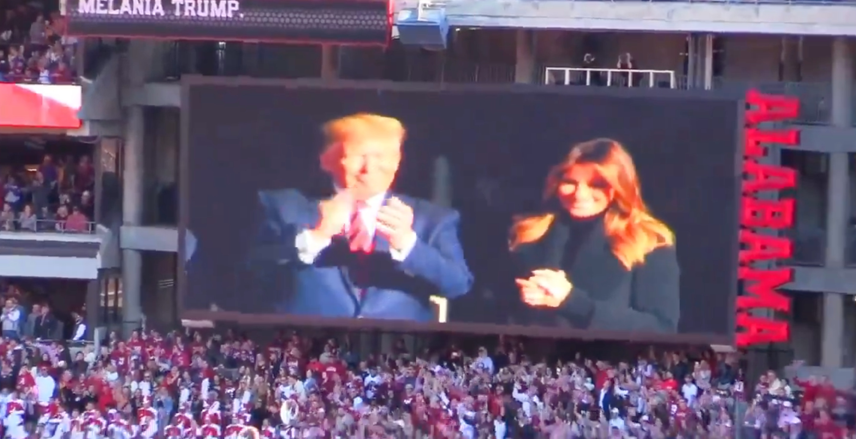 Bama & UGA Fans Erupt For Donald Trump At Georgia Vs Alabama Game