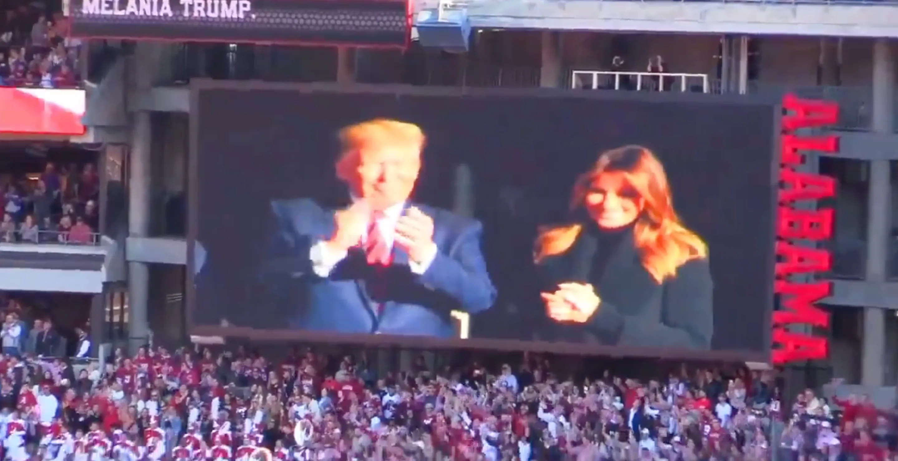 Bama & UGA Fans Erupt For Donald Trump At Vs Alabama Game