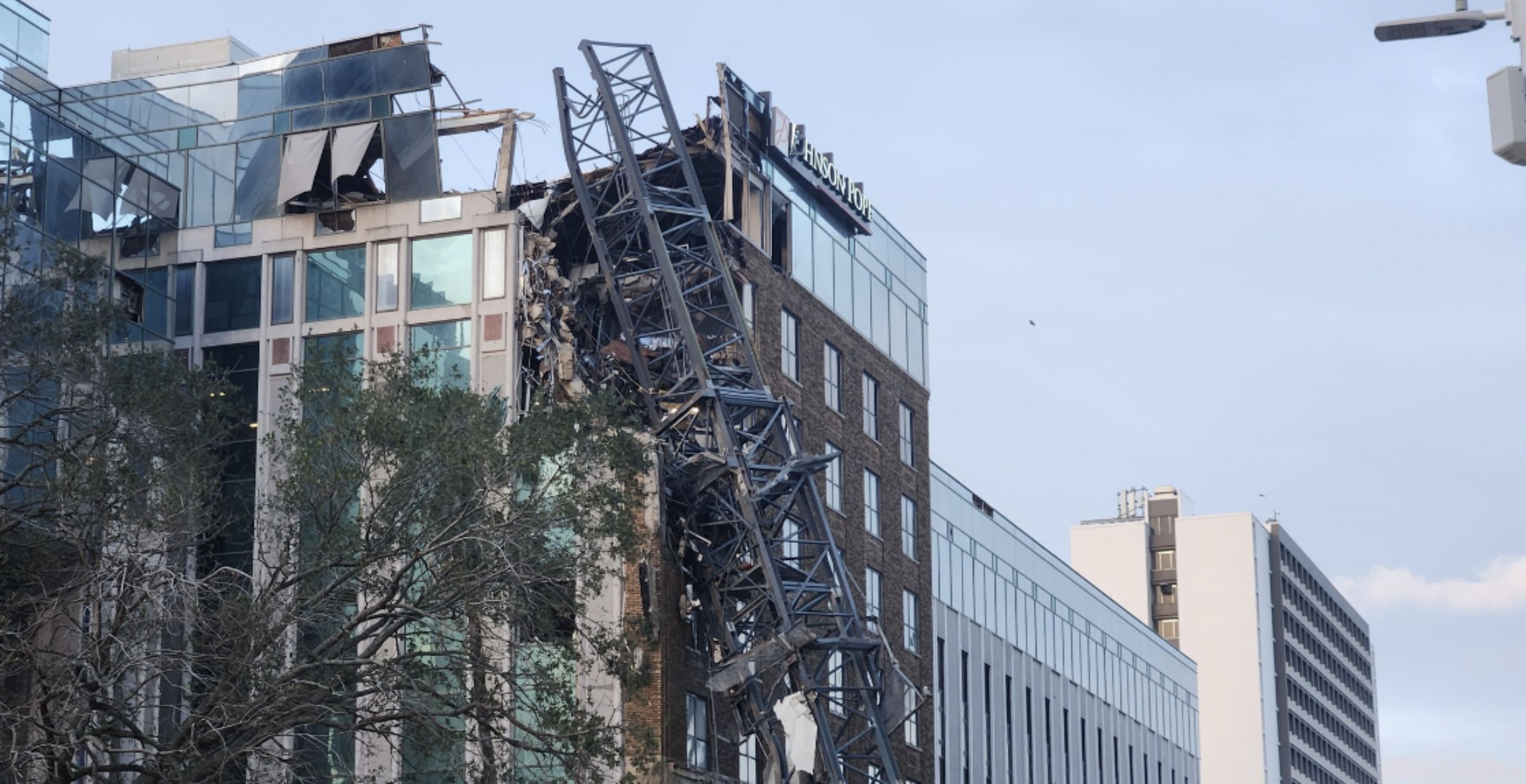 Dramatic Footage Shows Crane Smashing Into Tampa Bay Times Building During Hurricane Milton