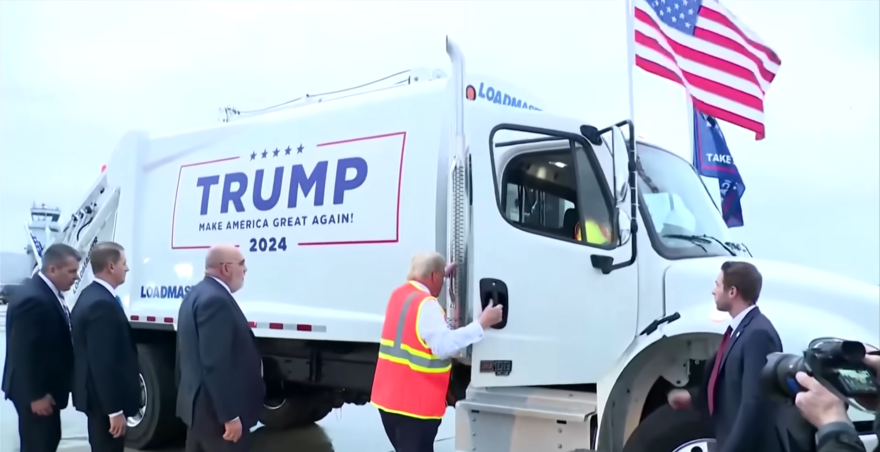 Mega Troll: Donald Trump Shows Up In Garbage Truck Following Comments By Biden Calling His Supporters Garbage