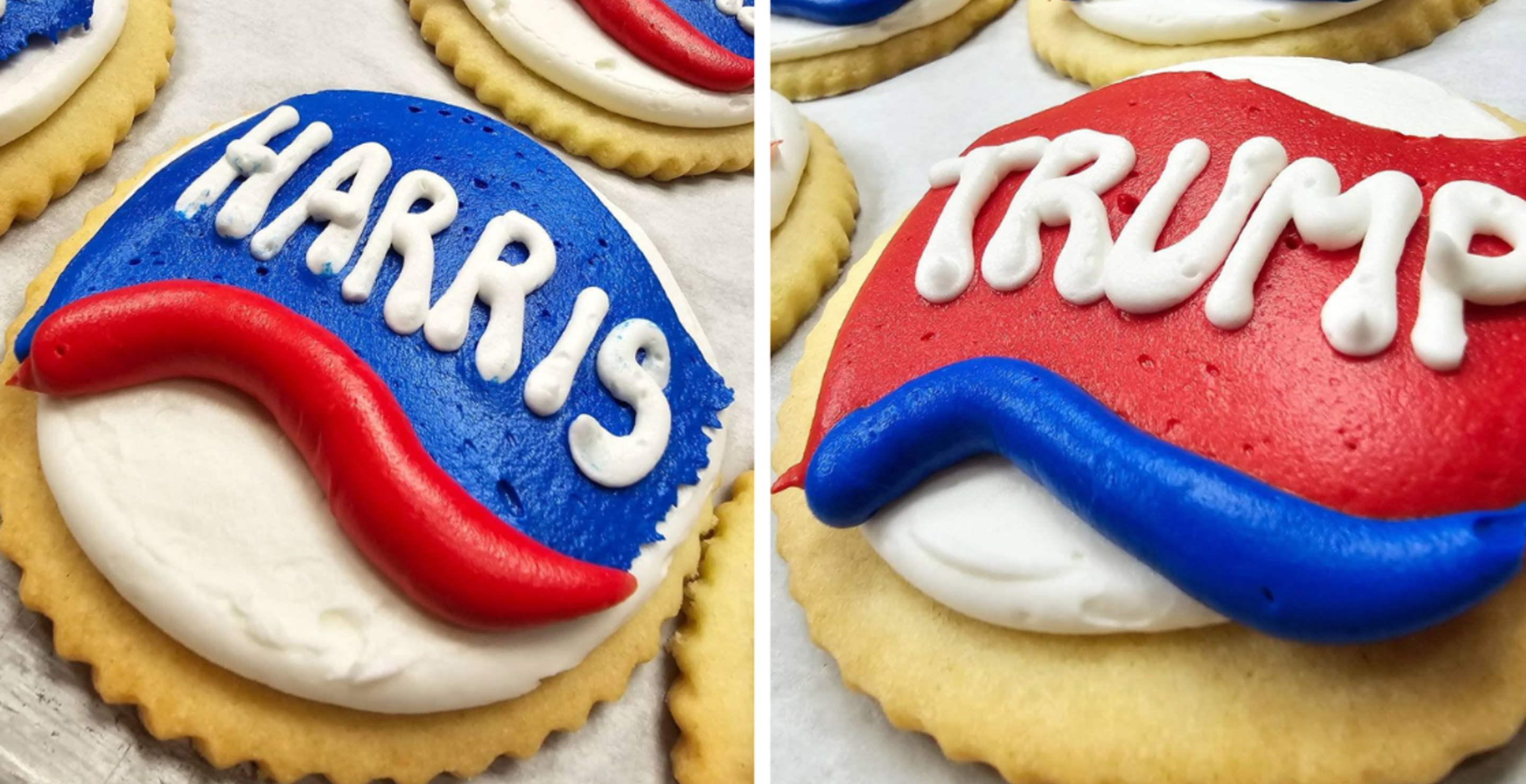 Cookie shop sells trump and Kamala cookies