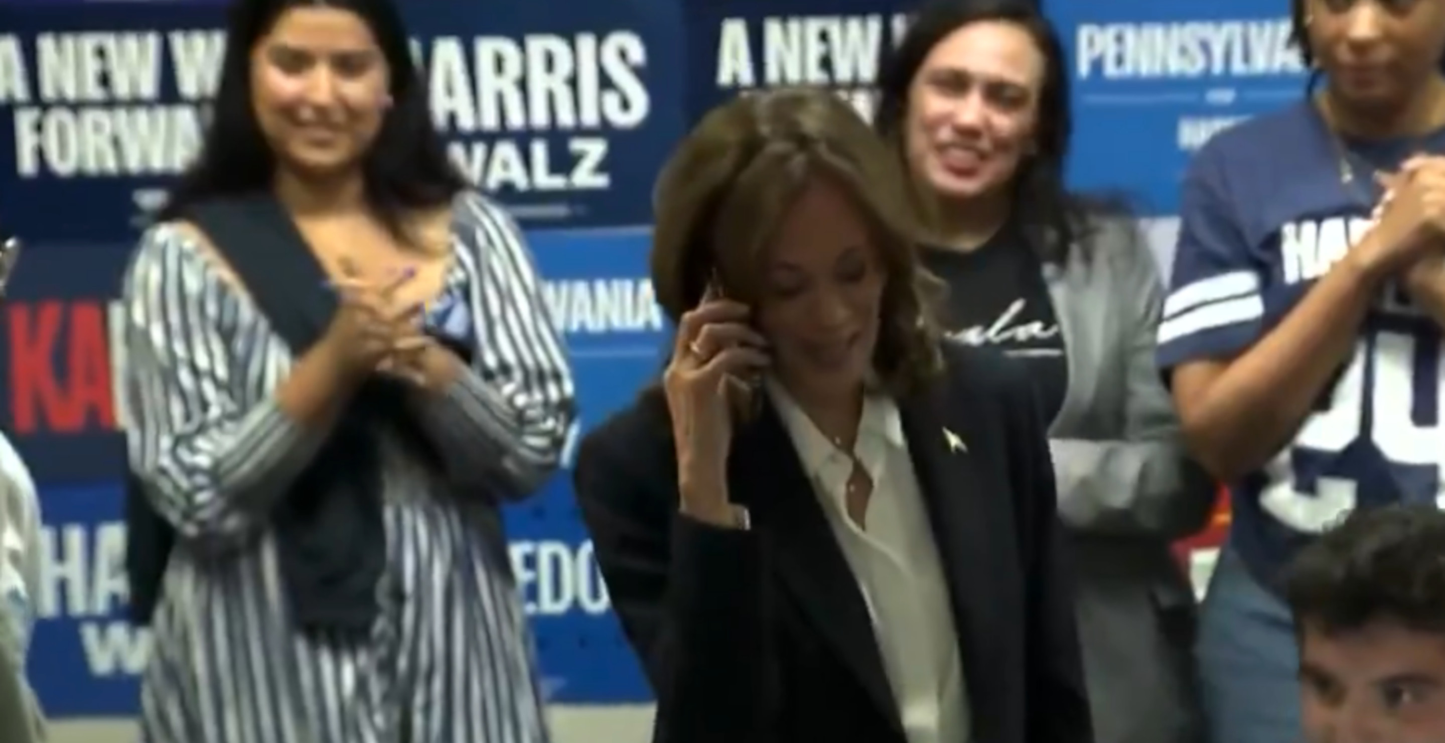 Kamala Harris "Calls" Voter But Accidentally Reveals She Was Just Using The Camera App