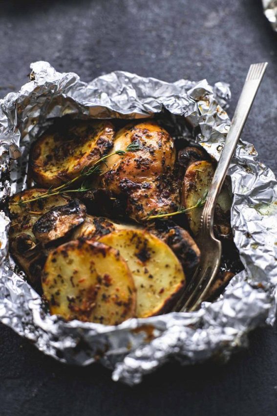 Grilled Herb Chicken and Potato Foil