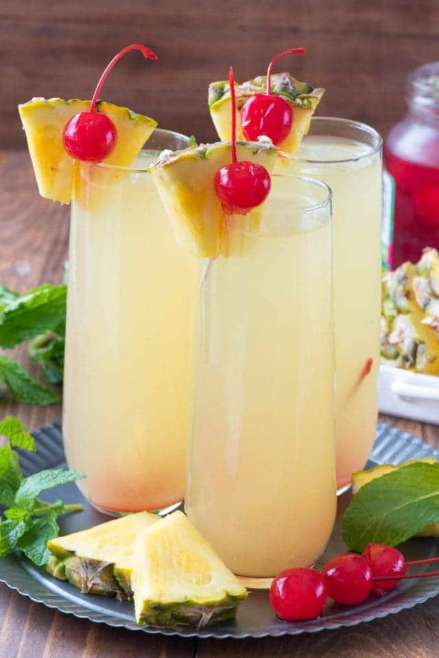 Hawaiian mimosa recipe in a glass