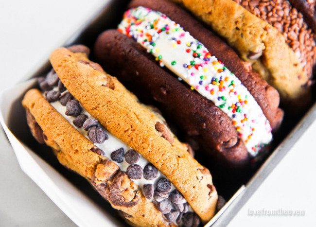 cookie ice cream sandwiches