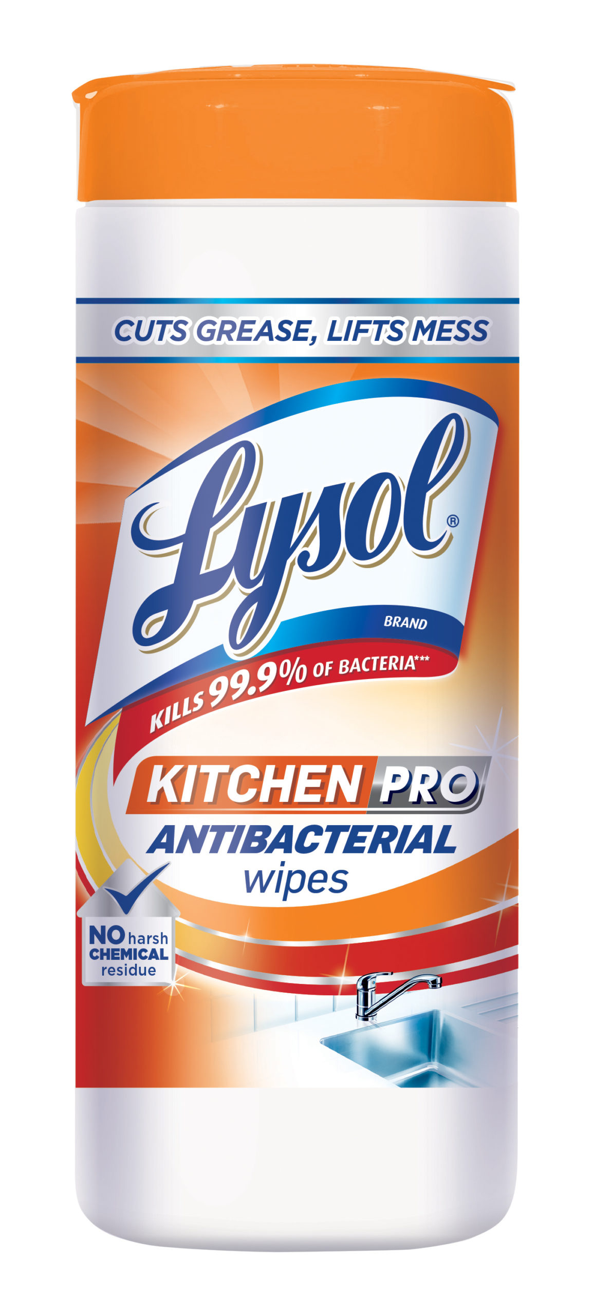 Lysol Kitchen Pro Antibacterial Disinfecting Wipes, 30ct, Kills Germs