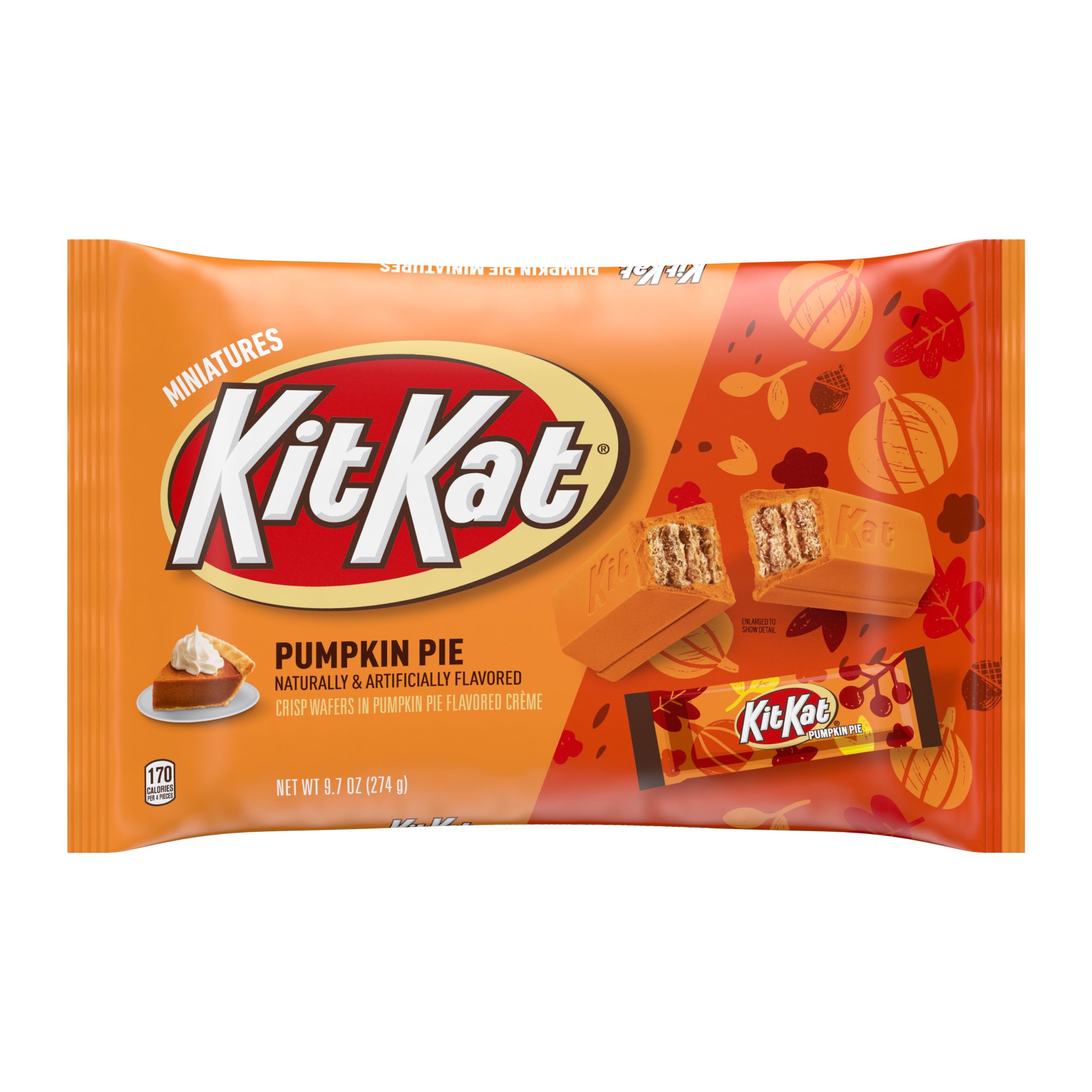 Kit Kat, Halloween Miniatures Wafer Bars Candy In Pumpkin Pie Flavored Creme, 9.7 Oz.