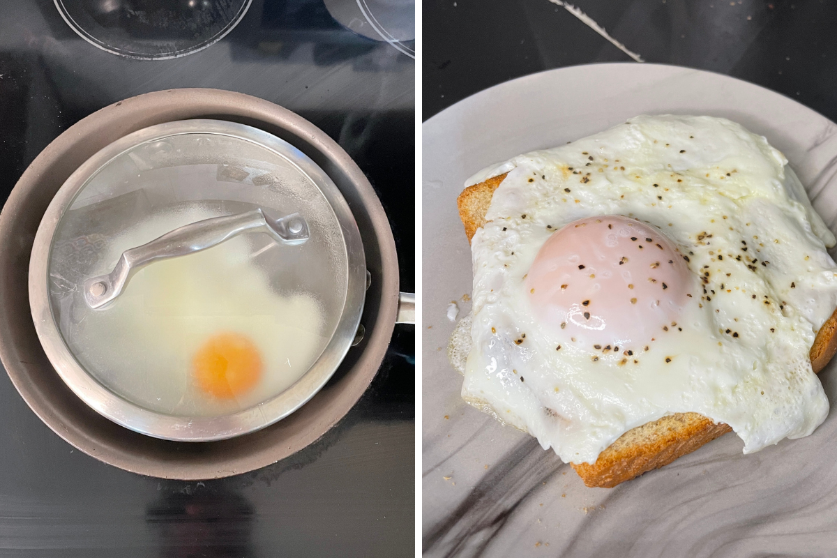 Basted Eggs (Perfect Runny Yolk + Crispy Edge) - Fifteen Spatulas